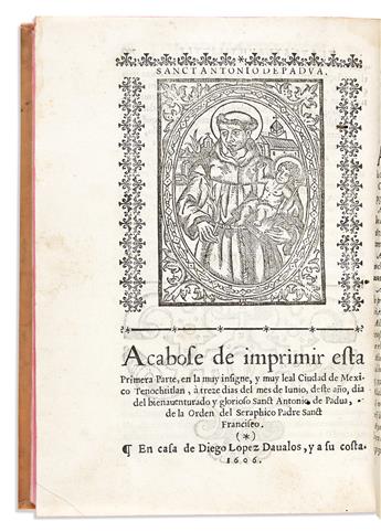 (MEXICAN IMPRINT--1607.) Juan Baptista. A Jesu Christo S.N. ofrece este sermonario en lengua mexicana.